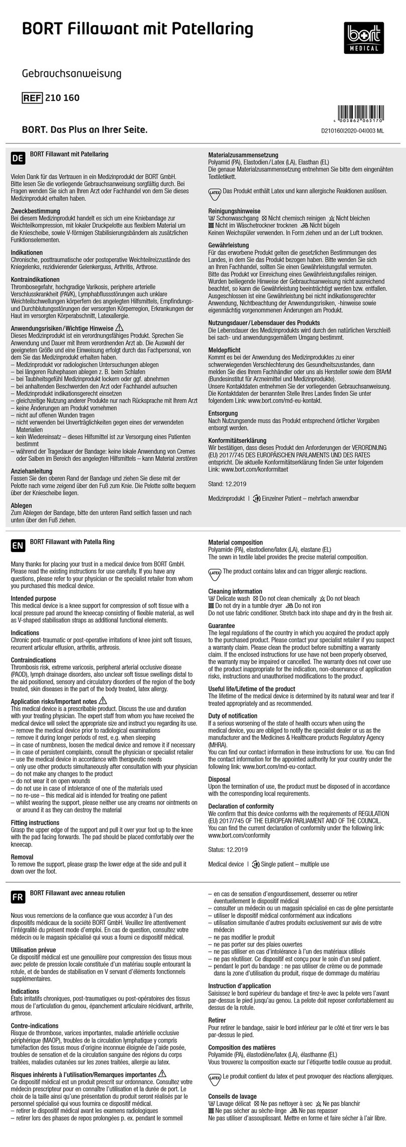 bort medical Fillawant quick guide bort medical Fillawant quick guide
