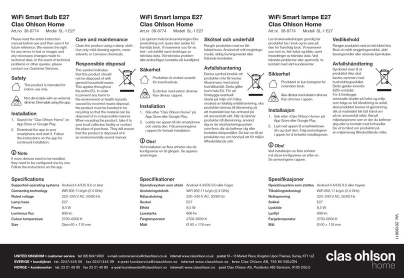 Clas Ohlson SL-1 E27 User manual