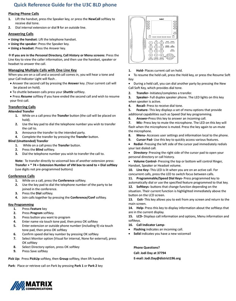 Matrix U3C 8LD User manual