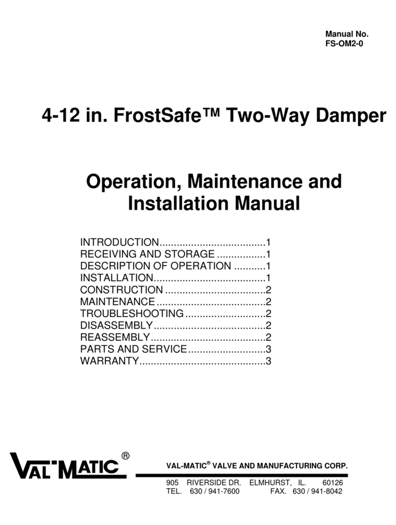 Val-Matic FrostSafe Two-Way Damper Operation, maintenance and installation manual Val-Matic FrostSafe Two-Way Damper Operation, maintenance and installation manual