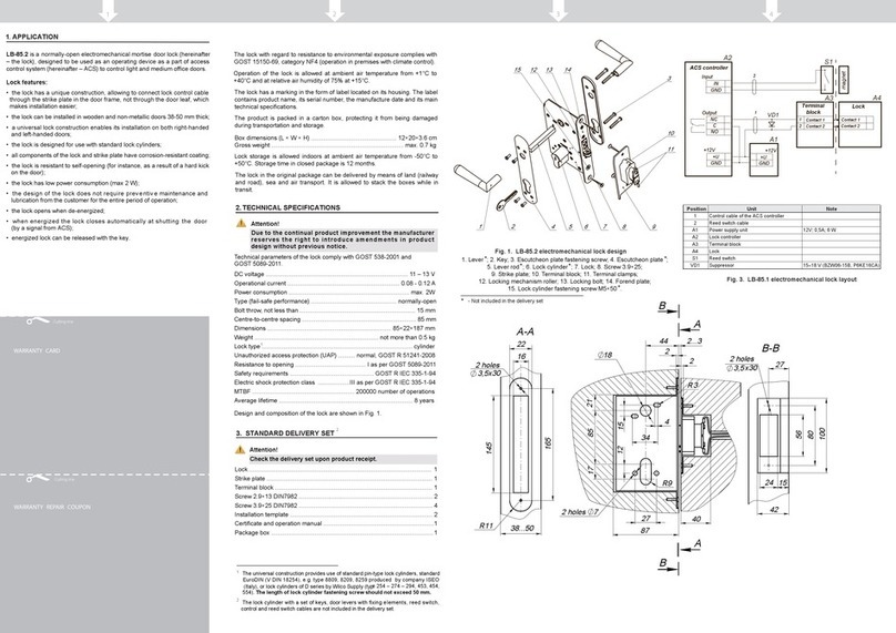 PERCo LB-85.2 Certificate and Operation Manual