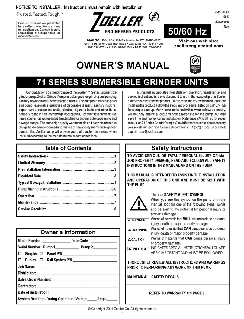 Zoeller 71 Series User manual