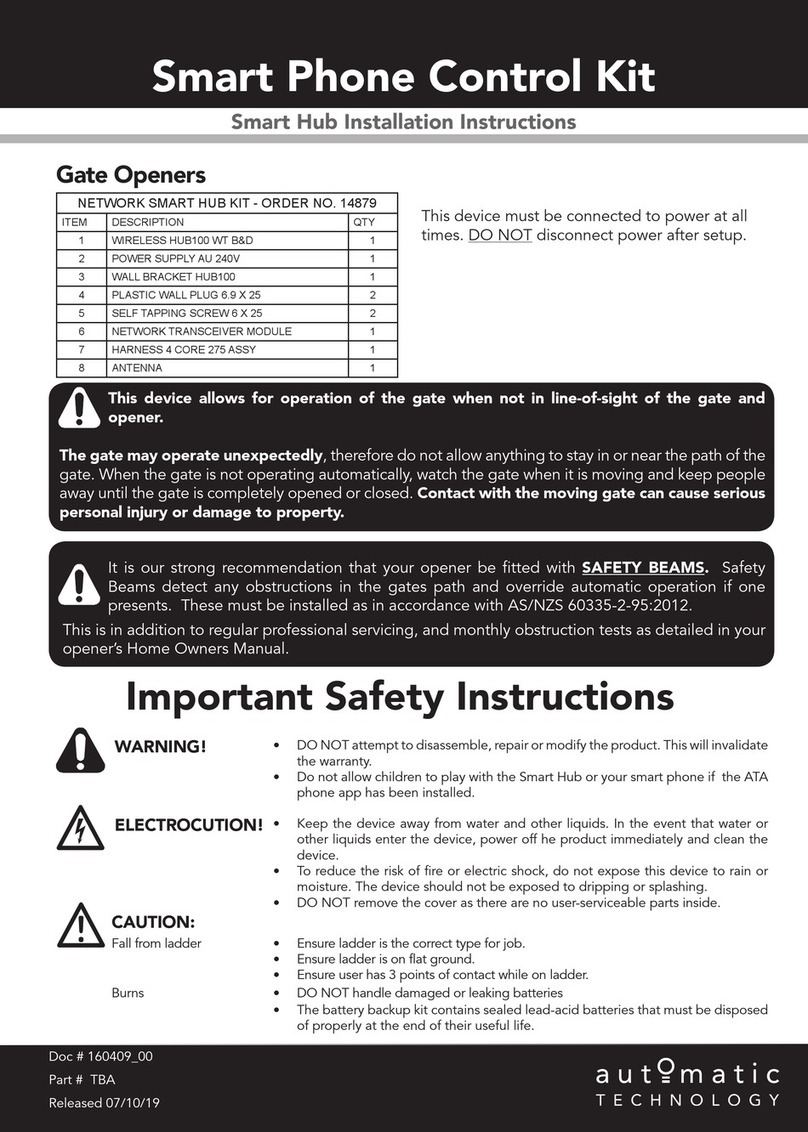 Automatic Technology 14879 installation instructions