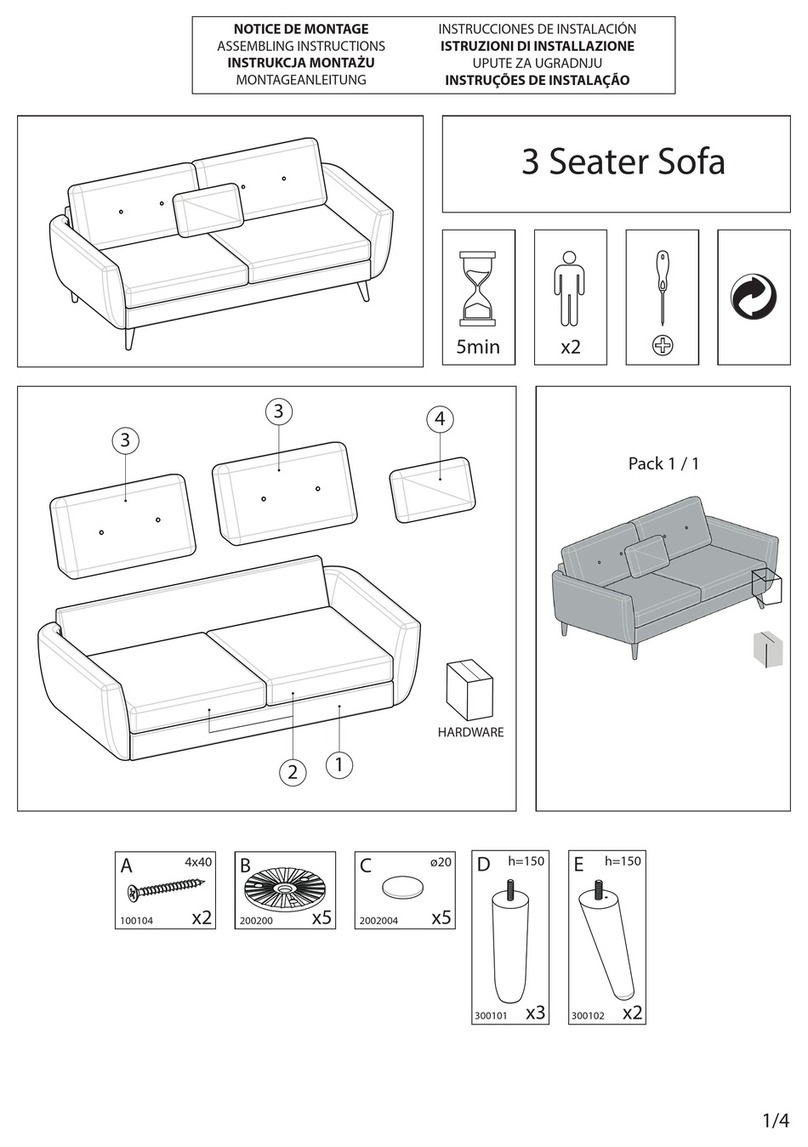 Harris 3 Seater Sofa Assembling instructions