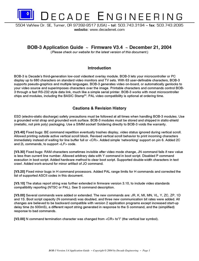Decade BOB-3 Application guide
