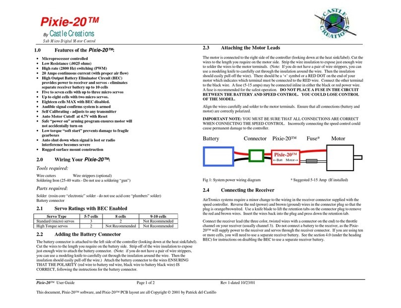 Castle Creations Pixie-20 User manual