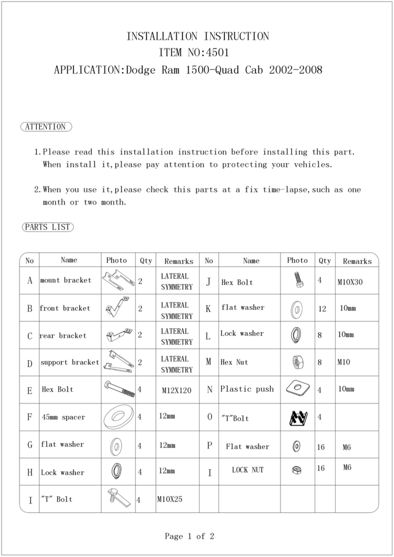 Curt Manufacturing 4501 Installation instruction