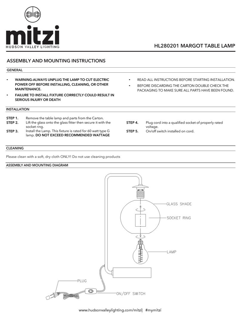mitzi MARGOT HL280201 Assembly and mounting instructions