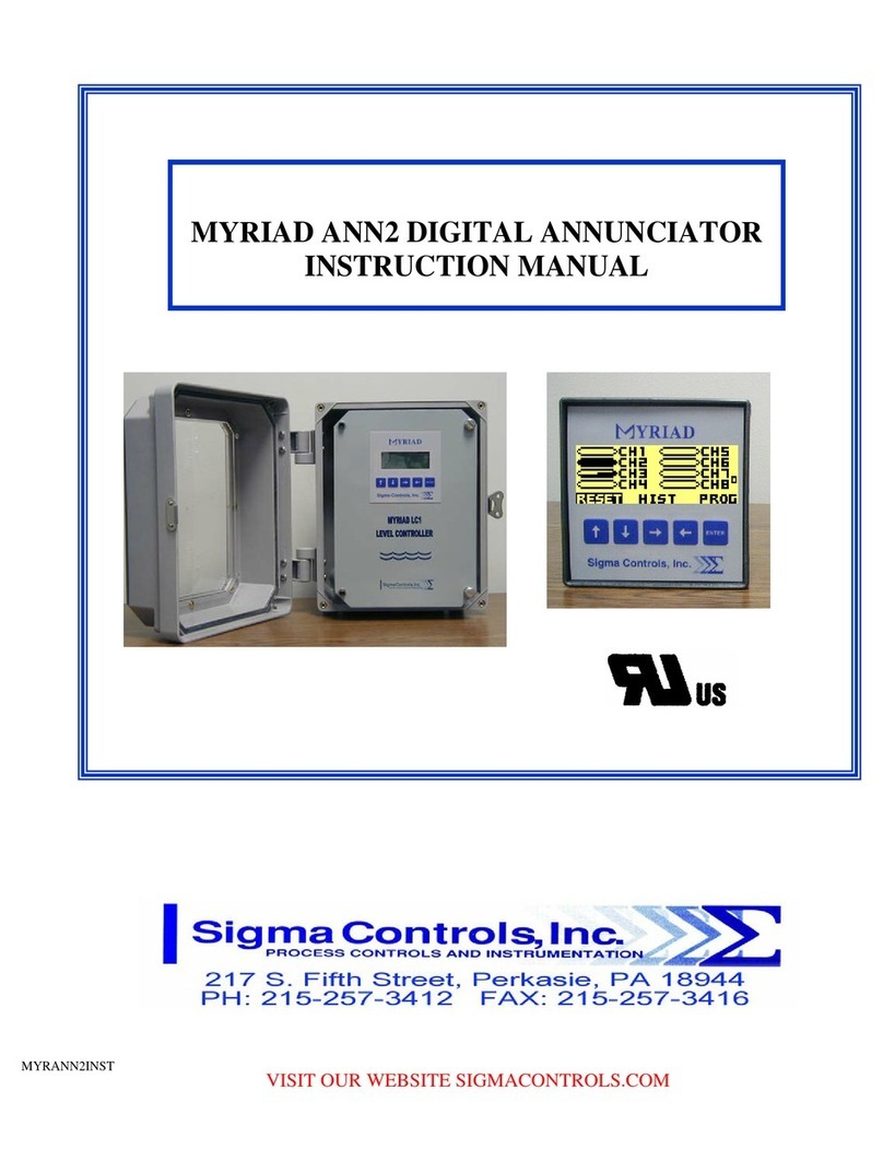 Sigma Controls Sigma Myriad ANN2 instruction manual