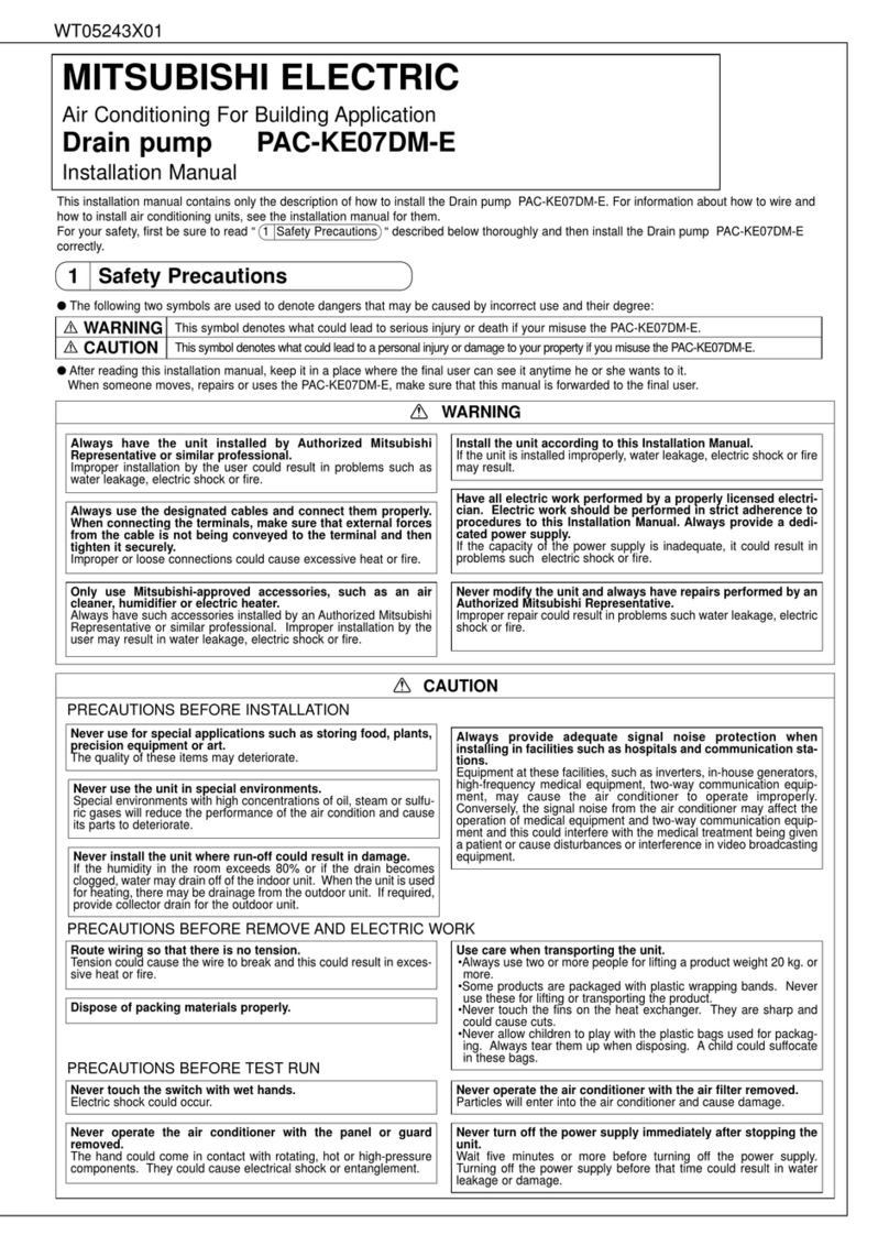 Mitsubishi PAC-KE07DM-E installation manual Mitsubishi PAC-KE07DM-E installation manual