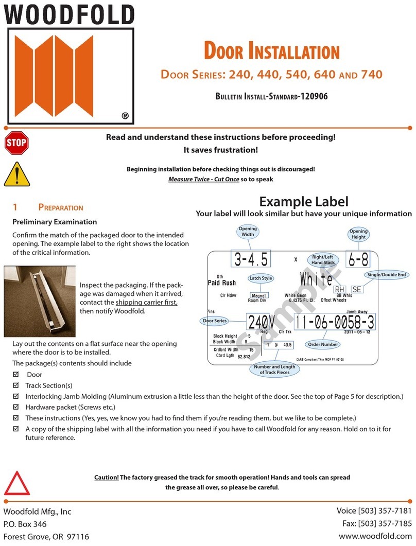 Woodfold 240 Series quick start guide