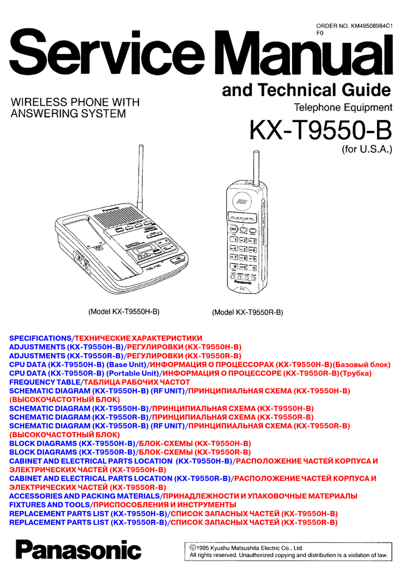 Panasonic KX-T9550-B Quick start guide Panasonic KX-T9550-B Quick start guide