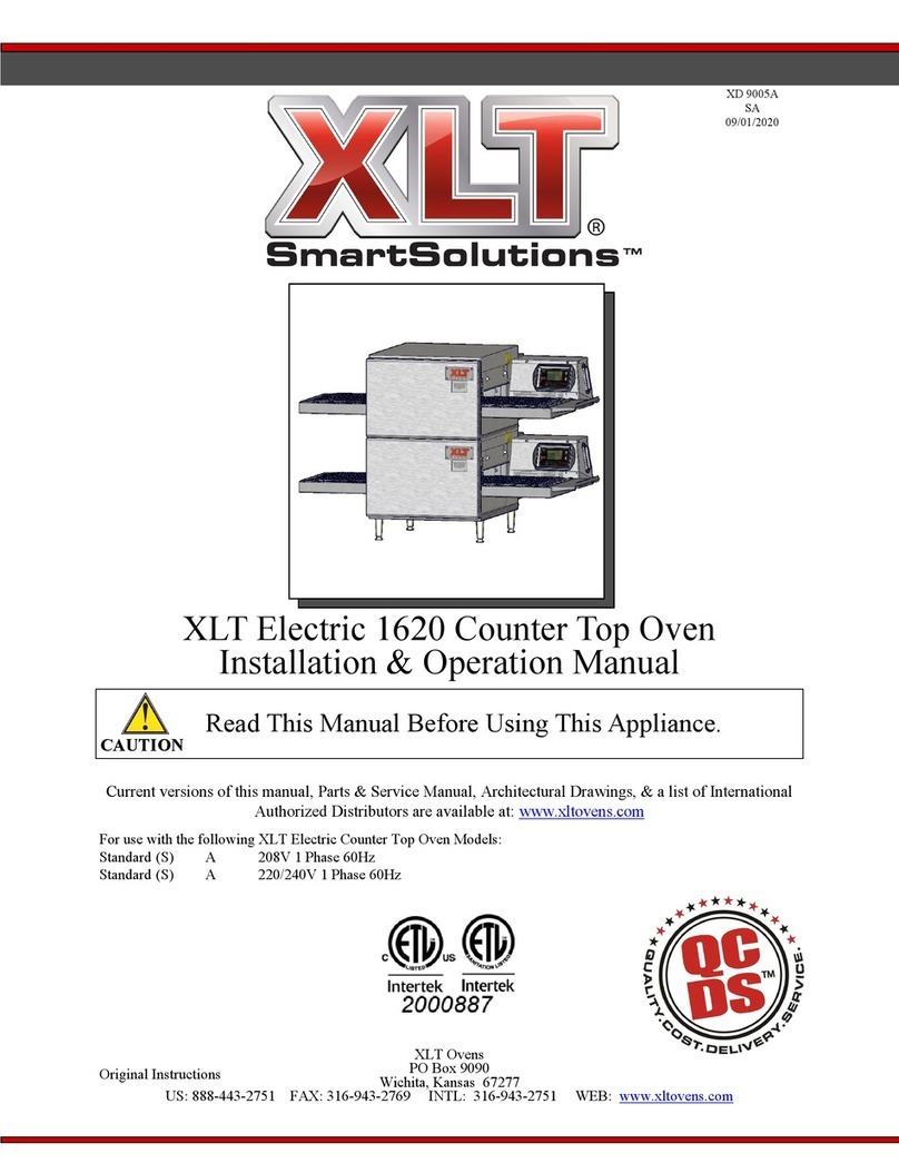 XLT Ovens 1620 Installation & operation manual