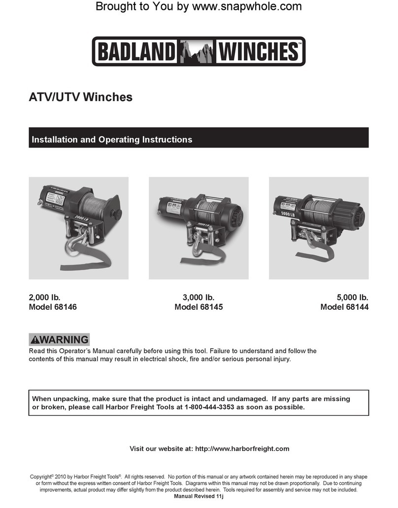 Badland Winches 68146 Installation and operating instructions Badland Winches 68146 Installation and operating instructions
