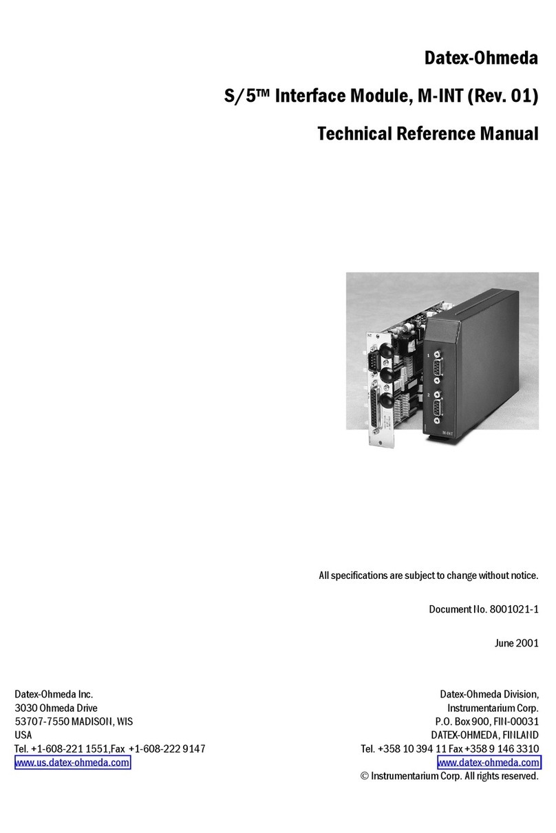 Datex-Ohmeda S/5 M-INT Technical reference manual