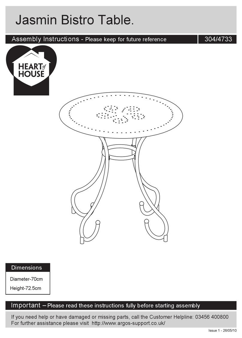Heart of House Jasmin 304/4733 Assembly instructions Heart of House Jasmin 304/4733 Assembly instructions