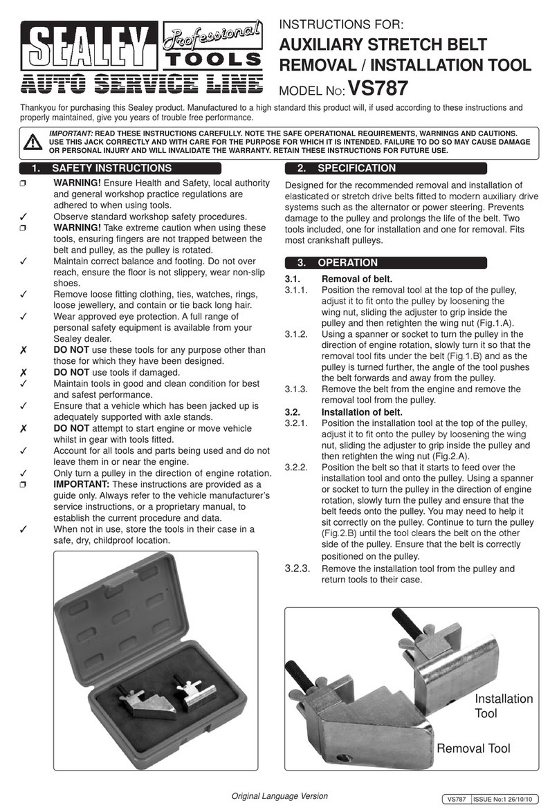 Sealey Auto Service VS787 User manual