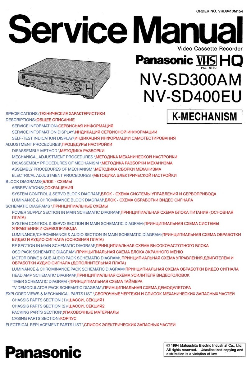Panasonic NV-SD300AM Service manual