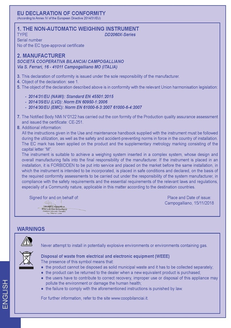 Bilanciai DD2060 X Series User manual