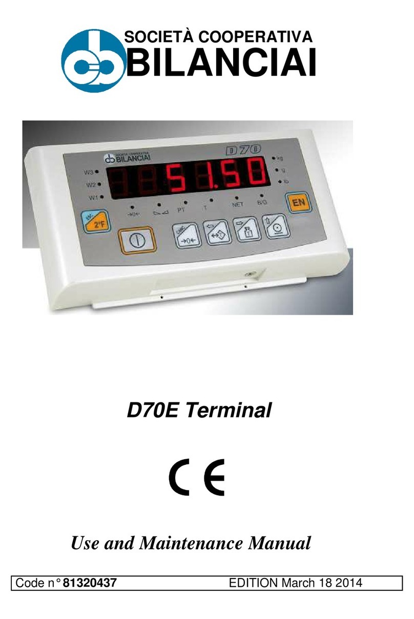 Bilanciai D70E Use and maintenance manual