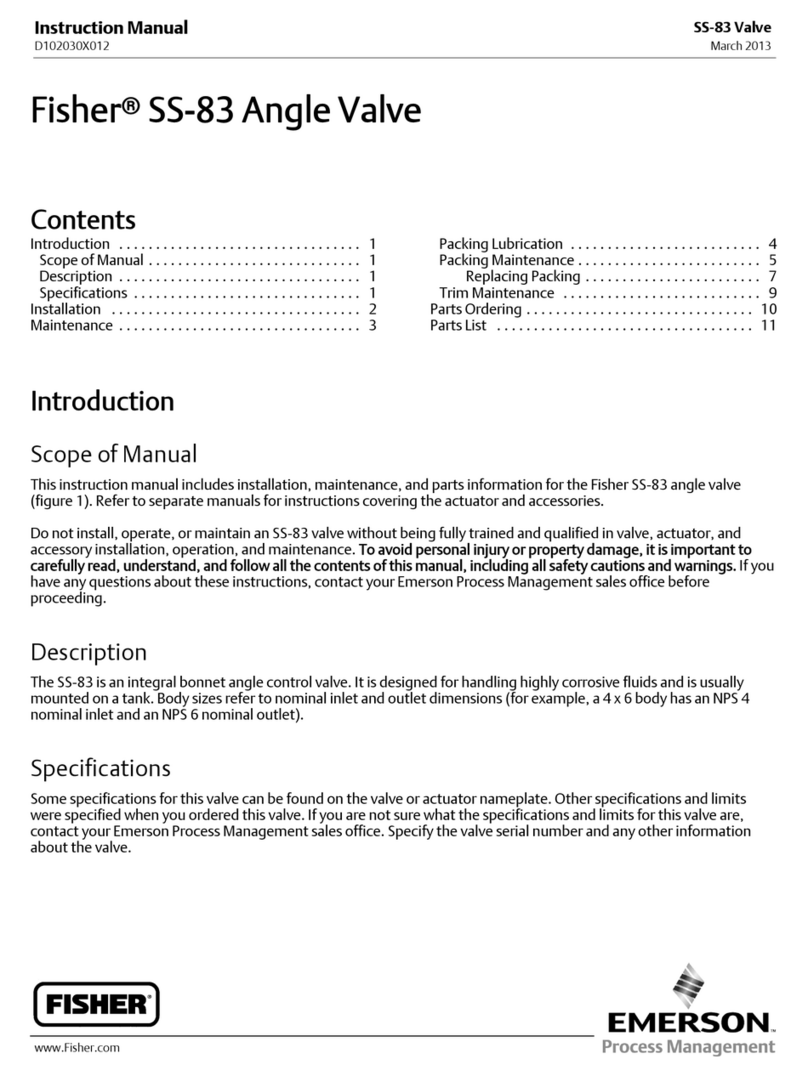 Emerson Fisher SS-83 User manual