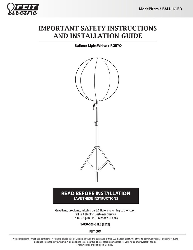 Feit Electric BALL-1/LED Important Safety Instructions and Installation Guide Feit Electric BALL-1/LED Important Safety Instructions and Installation Guide