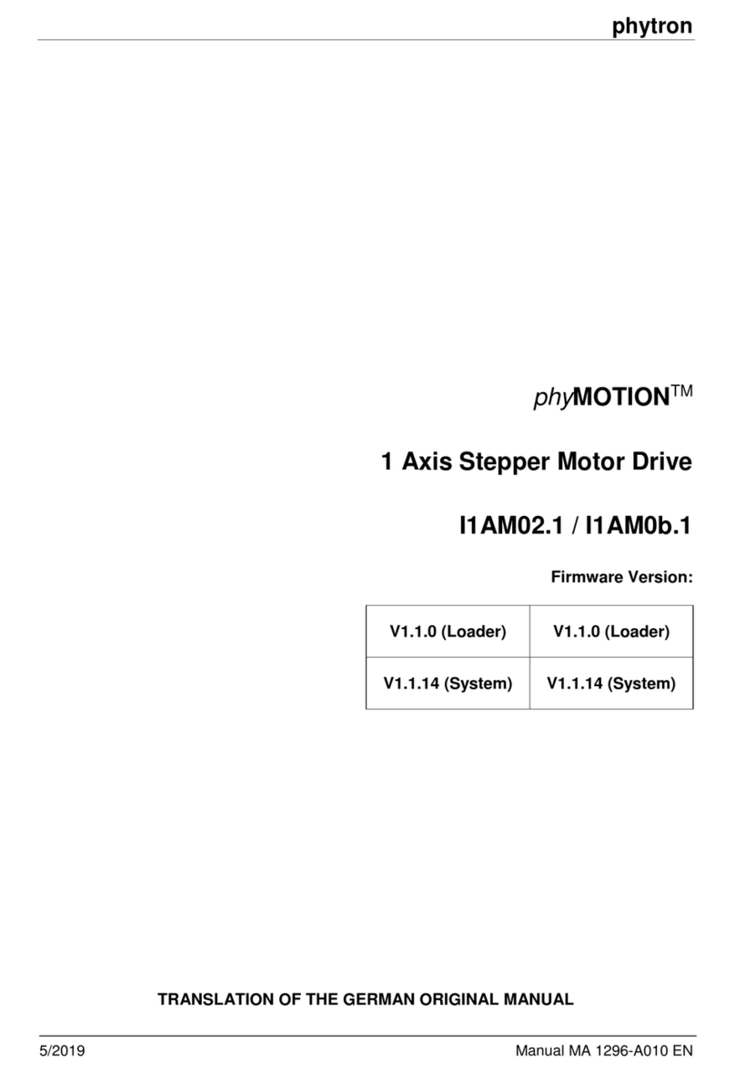 phytron phyMOTIONT I1AM02.1 TRANSLATION OF THE GERMAN ORIGINAL MANUAL phytron phyMOTIONT I1AM02.1 TRANSLATION OF THE GERMAN ORIGINAL MANUAL