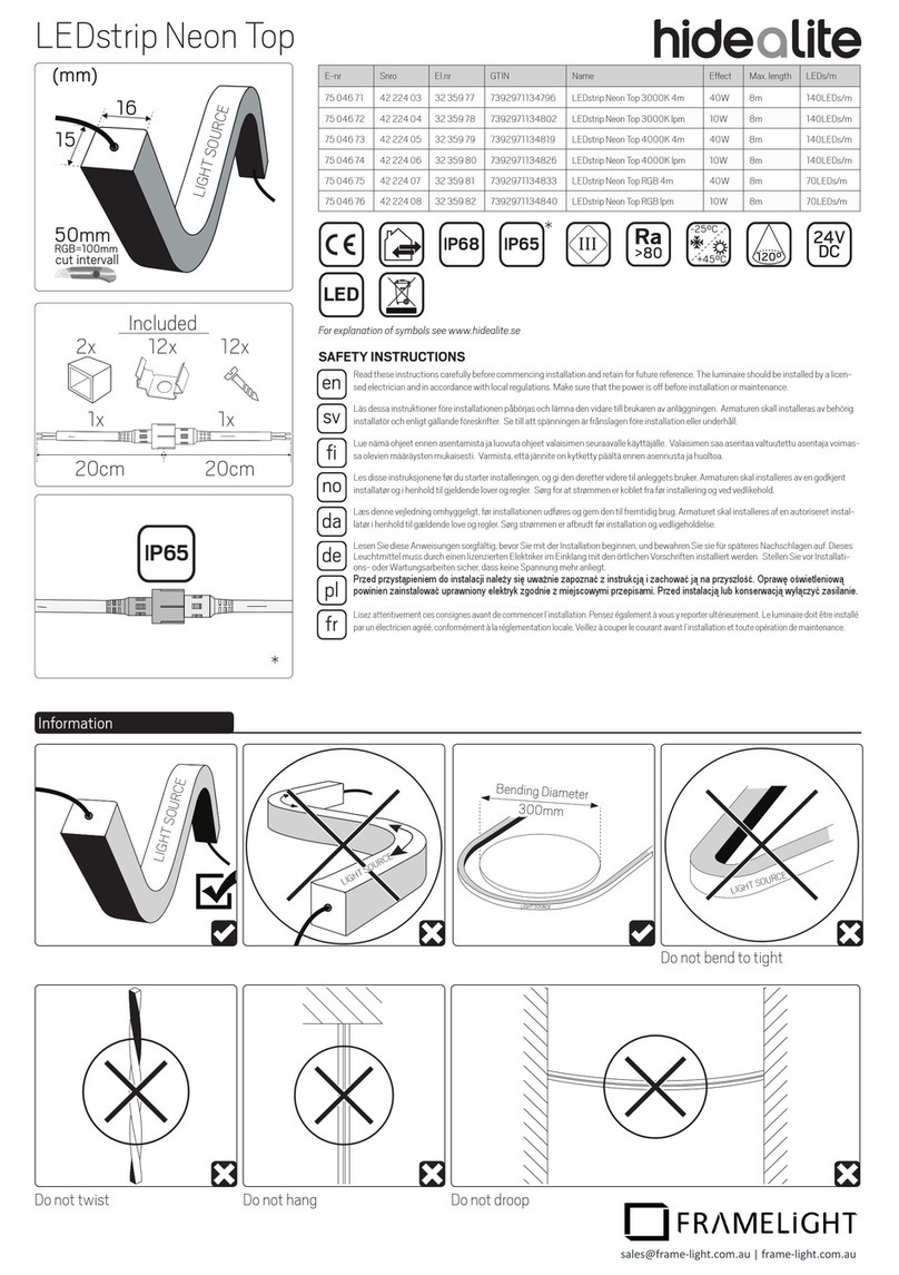 hidealite LEDstrip Neon Top manual