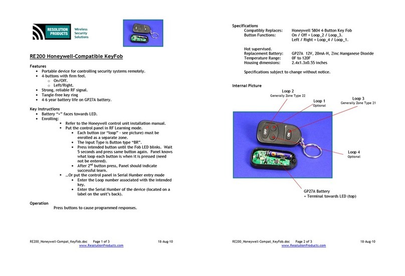 Resolution Products RE200 User manual