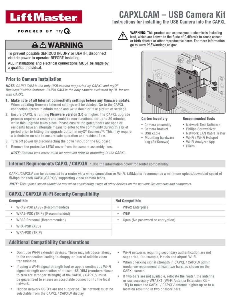 Chamberlain CAPXLCAM Instructions for installing
