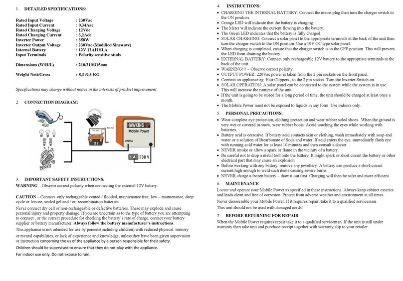 Hawkins Mobile Power operating instructions