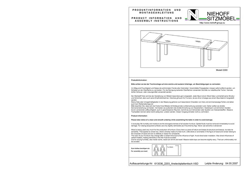 NIEHOFF Sitzmoebel 2203 Product Information and Assembly Guide NIEHOFF Sitzmoebel 2203 Product Information and Assembly Guide