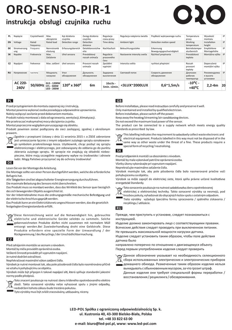 LED-POL ORO-SENSO-PIR-1 manual