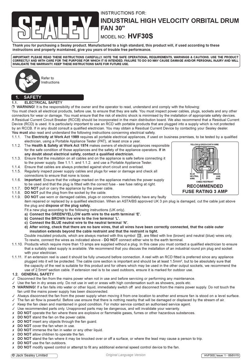 Sealey HVF30S User manual