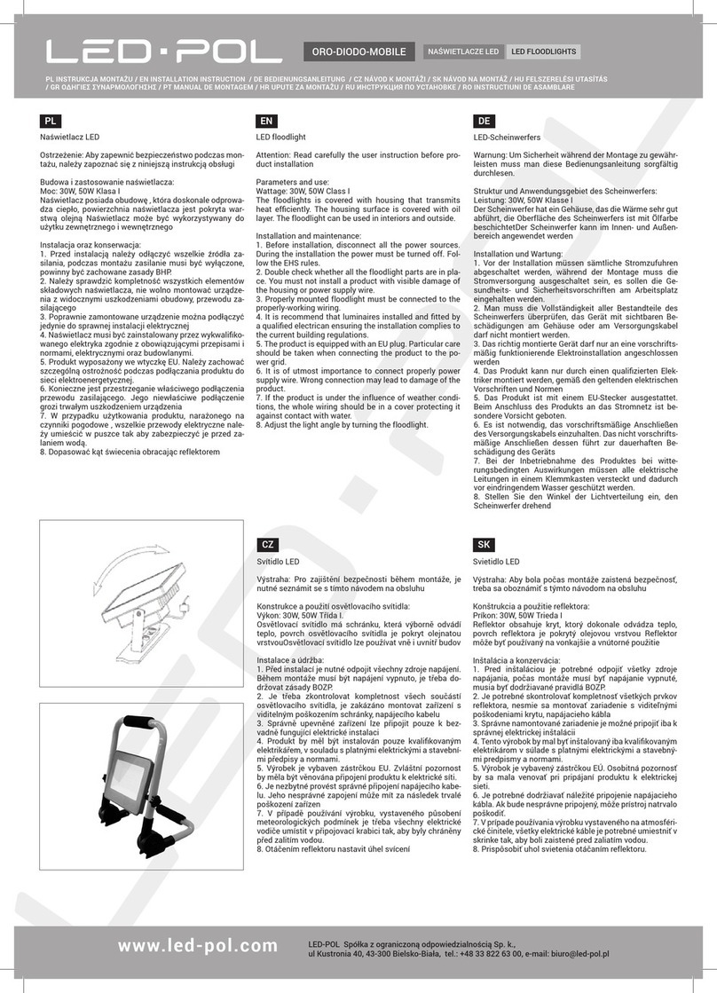 LED-POL ORO-DIODO-MOBILE Installation instruction LED-POL ORO-DIODO-MOBILE Installation instruction