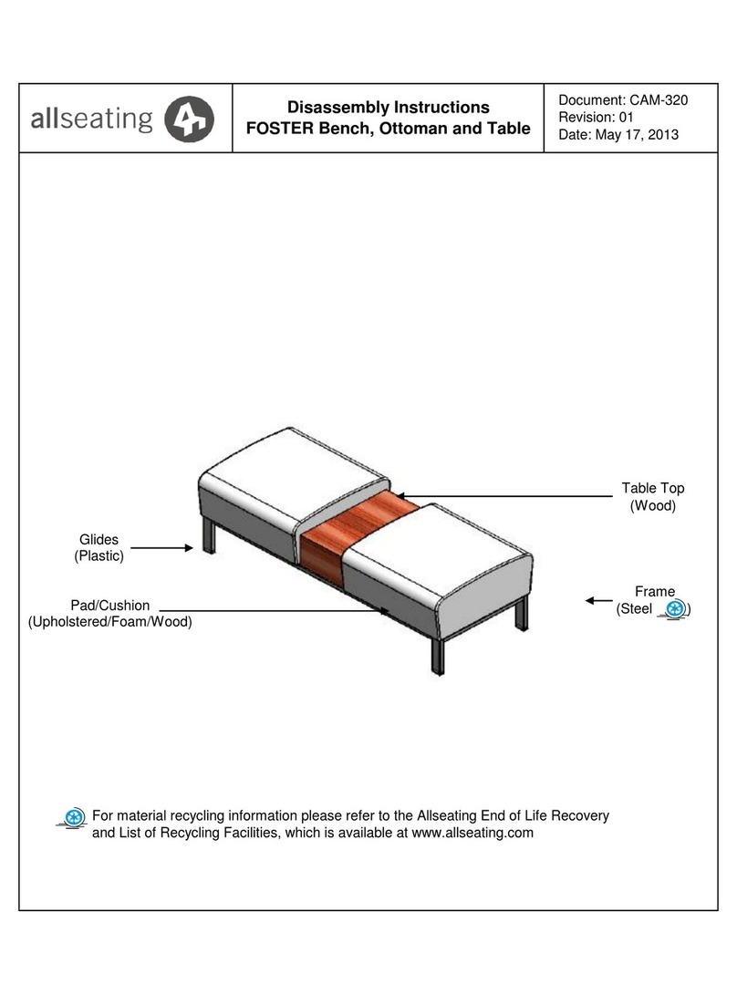 Allseating FOSTER Bench, Ottoman and Table Disassembly instructions