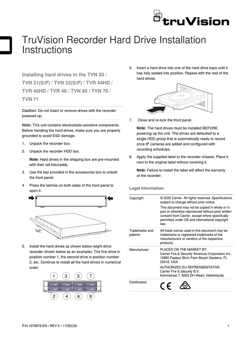 TruVision TVR 46 installation instructions