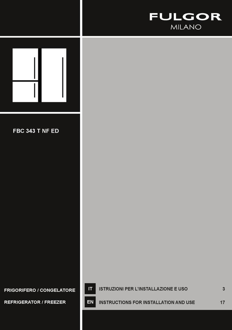 Fulgor Milano FBC 343 T NF ED Instructions for installation and use Fulgor Milano FBC 343 T NF ED Instructions for installation and use