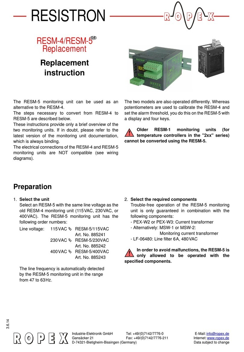 Ropex RESISTRON RESM-4 Replacement Instruction