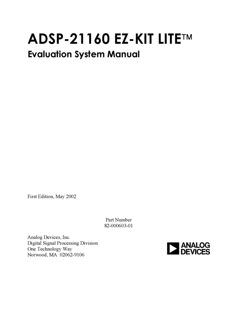 Analog Devices ADSP-21160 EZ-KIT Lite User manual Analog Devices ADSP-21160 EZ-KIT Lite User manual