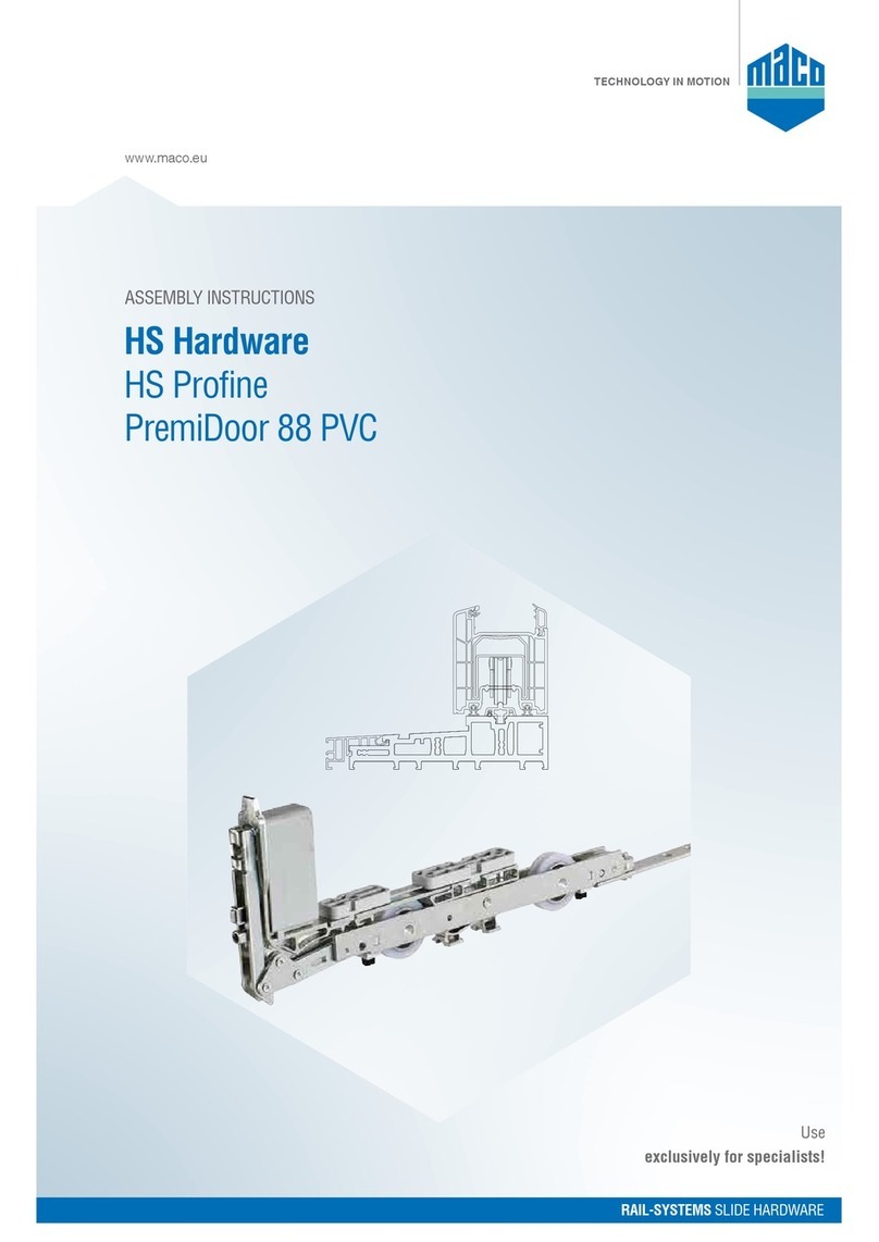 Maco RAIL-SYSTEMS HS Profine PremiDoor 88 PVC Quick start guide
