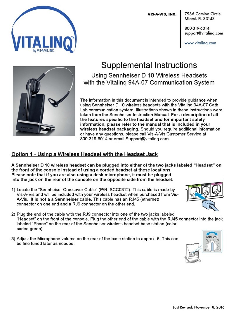 VIS-A-VIS Vitalinq Supplemental instructions