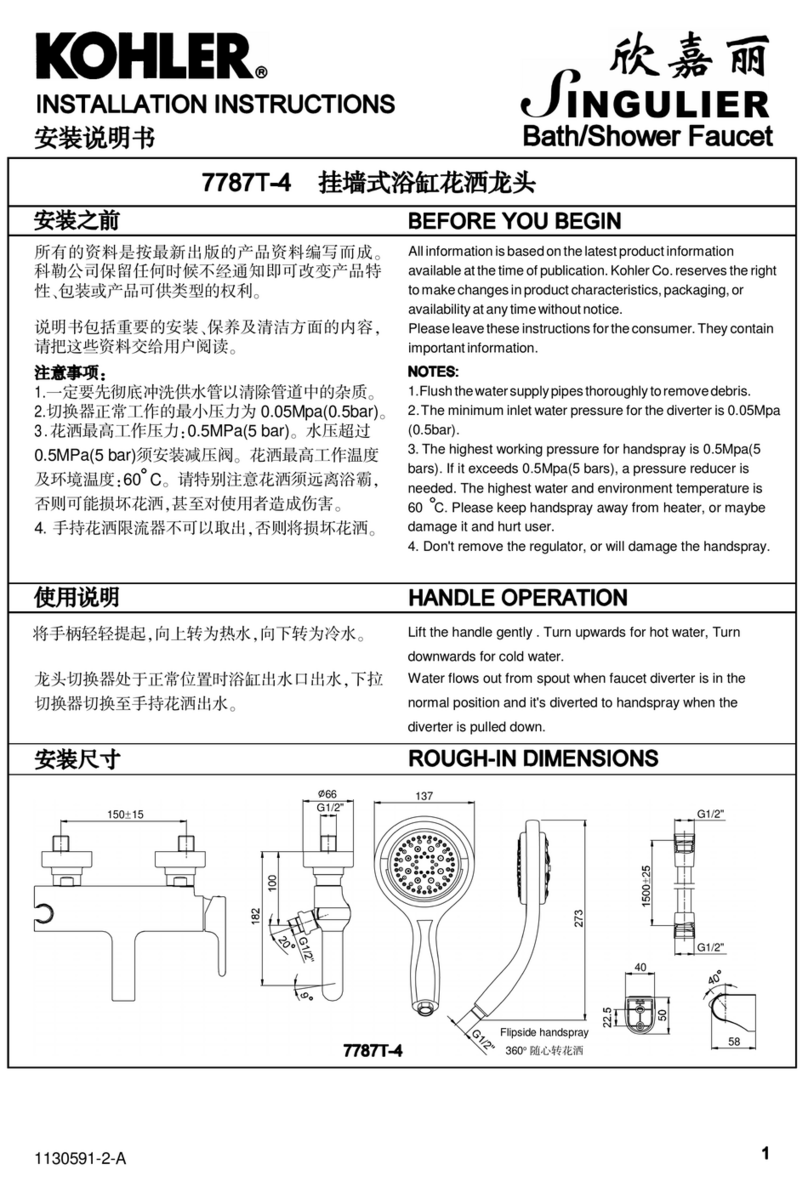 Kohler Singulier 7787T-4 User manual