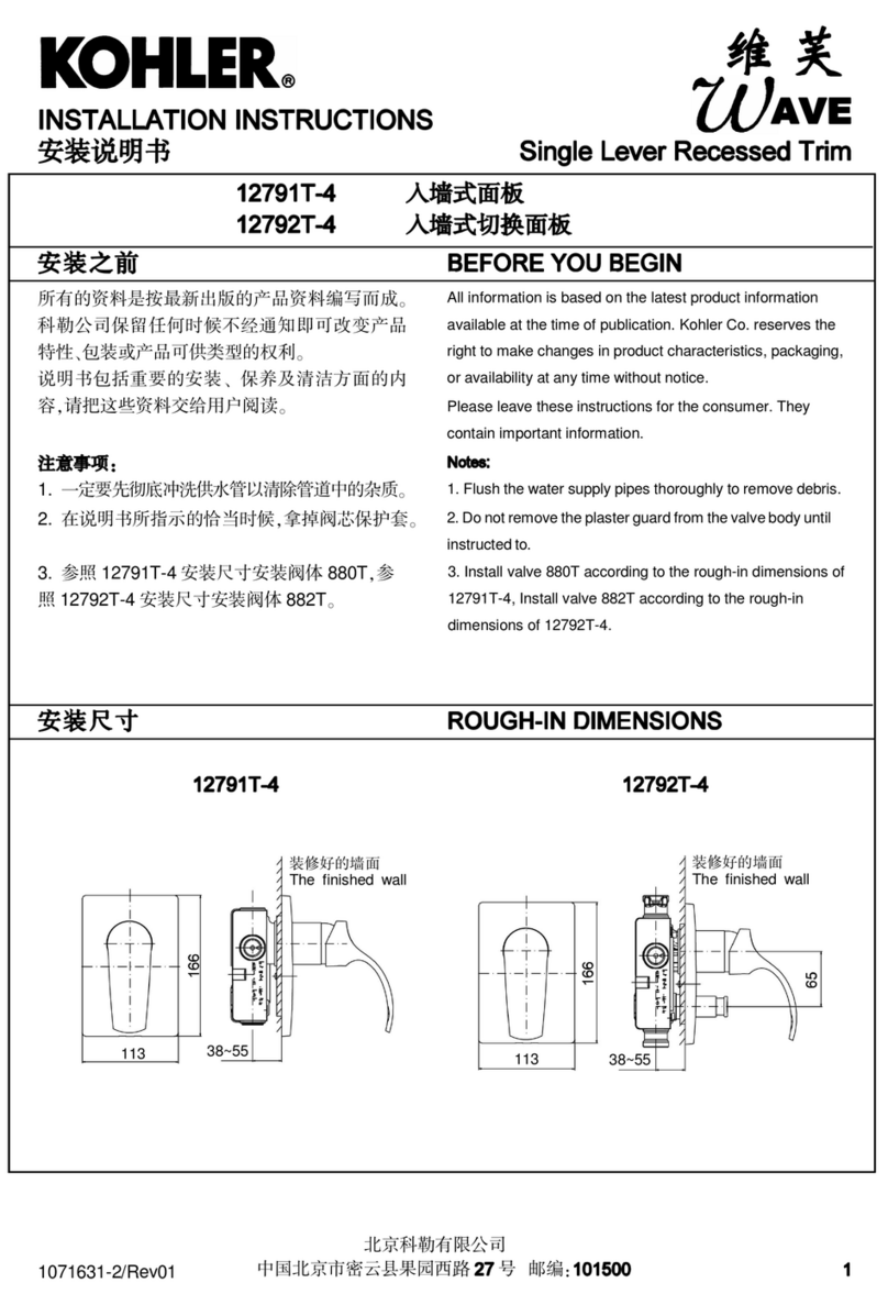 Kohler Wave 12791T-4 installation instructions Kohler Wave 12791T-4 installation instructions