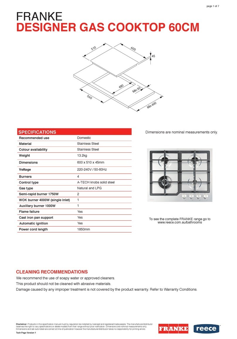 Reece Franke FRG302S1 User manual