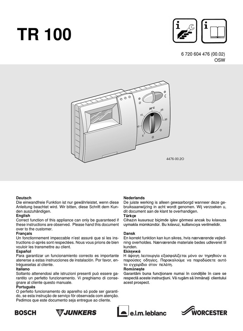 Bosch Junkers TR 100 User manual