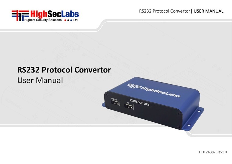 High Sec Labs FT10N-N user manual High Sec Labs FT10N-N user manual