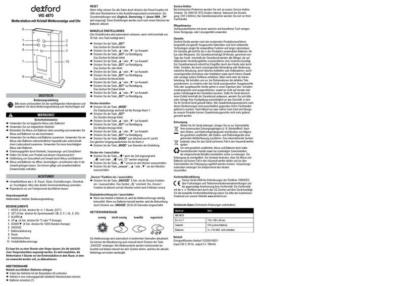 Dexford WS 4870 operating instructions