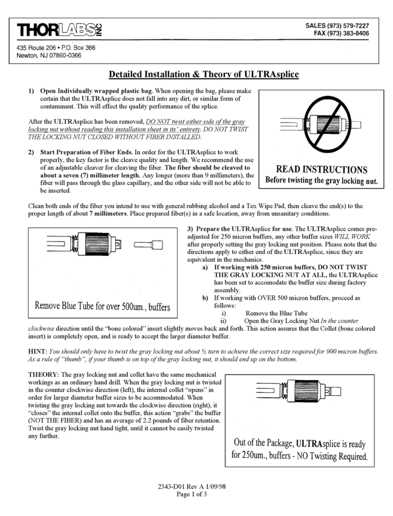 THORLABS ULTRAsplice Detailed Installation & Theory