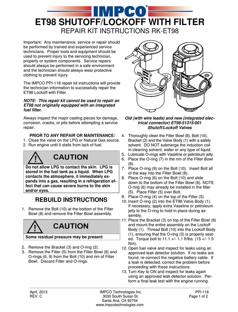 Impco ET98 quick start guide